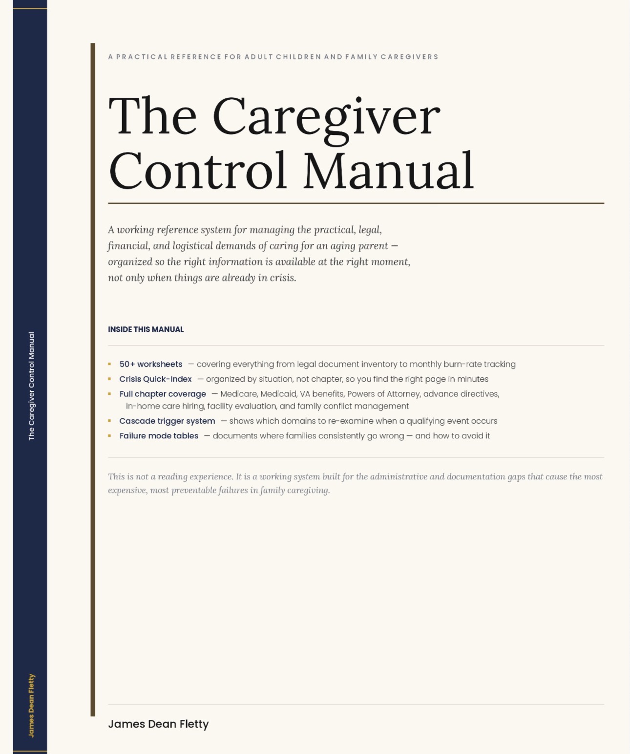 Cover of The Caregiver Control Manual, a practical reference for adult children and family caregivers